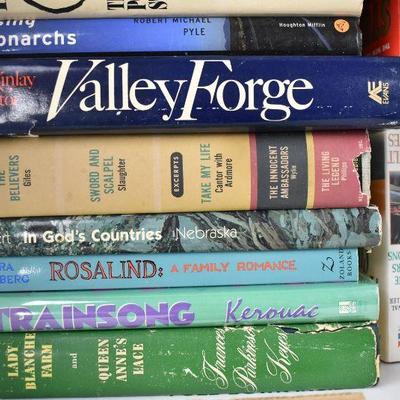Box of 20 FIction Books: 12 hardcover/8 paperback: Dudley Pope -to- Maureen Lee