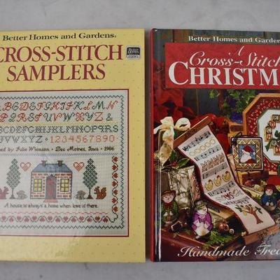 5 Hardcover Crafting Books, Mostly Christmas & Cross Stitching