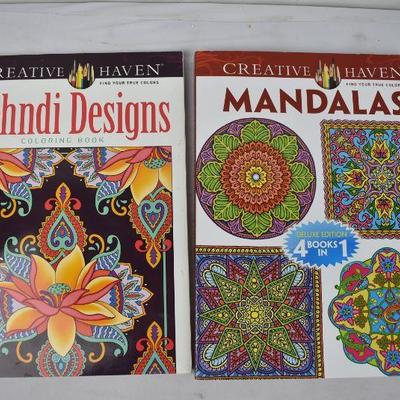 3 Coloring Books: Mehndi/Mandalas/Paisleys plus Crayola Super Tips Marker