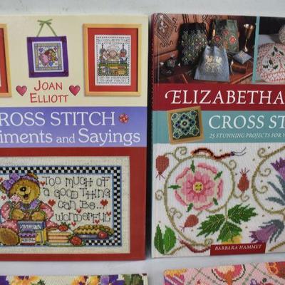 6 Cross Stitch Books: Vanessa-Ann, Joan Elliot, Elizabethan, Jayne Netley Mayhew