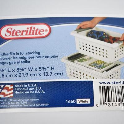 Sterilite, Small Stacking Basket, White, Case of 6, $20 Retail - New