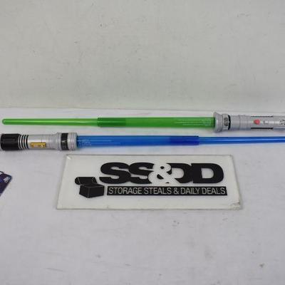 Qty 2 Star Wars Lightsabers w/ Light-up Extendable Blades, $20 Retail - New