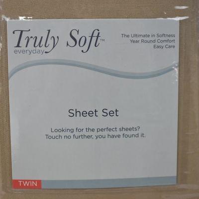 Truly Soft Everyday Khaki Twin Sheet Set, $15 Retail - New
