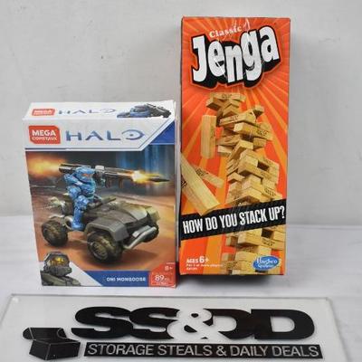 Mega Construx Halo Mongoose Vehicle AND Classic Jenga Game, $20 Retail - New