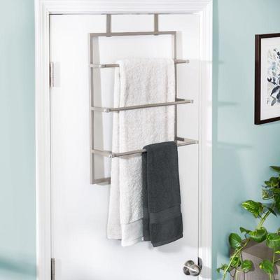 Honey-Can-Do 3-Tier Steel Bathroom Towel Rack, Nickel Color, $26 Retail - New