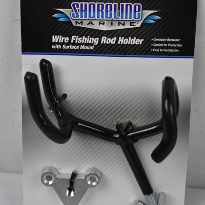 Mountable Wire Fishing Rod Holder, Black, Qty 2, $32 Retail - New