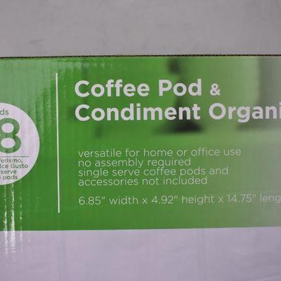 Mind Reader Coffee Condiment Storage Organizer w/ K-Cup Pod Drawer, Black - New