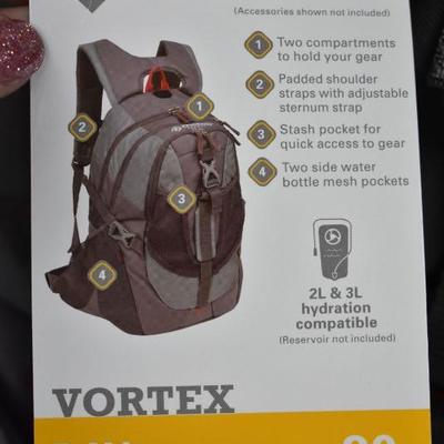 Outdoor Products Vortex Backpack, Gray & Red - New