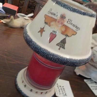 Yankee Candle and holder.