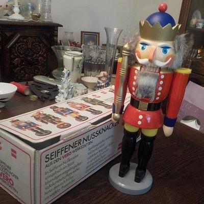 King in Nut Cracker/ 13 in/ . Seiffener Germany.