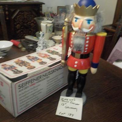 King in Nut Cracker/ 13 in/ . Seiffener Germany.