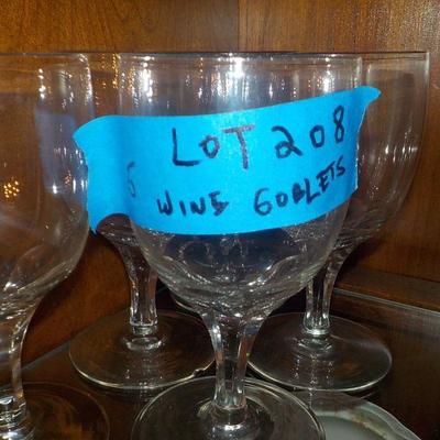 5 Fine Crystal wine Goblets