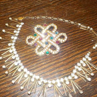 High Quality Costume Necklace and pin.