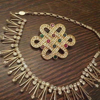 High Quality Costume Necklace and pin.