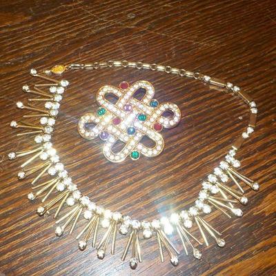 High Quality Costume Necklace and pin.