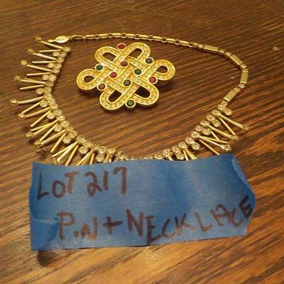 High Quality Costume Necklace and pin.