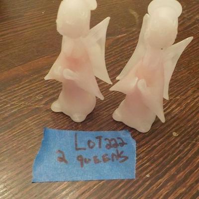 2- 3 inch angels, glass design.