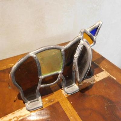 Small Stained Glass Elephant 6"x5"