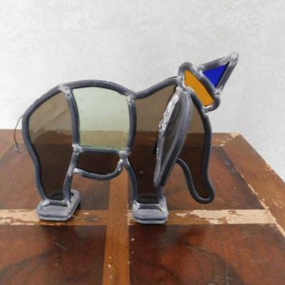 Small Stained Glass Elephant 6"x5"
