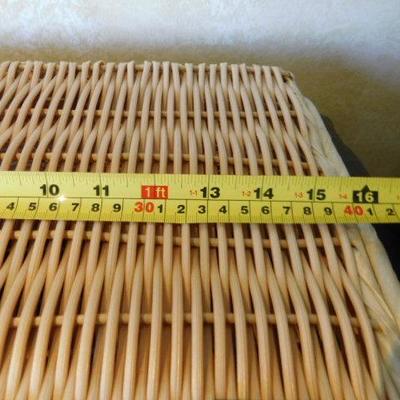 Rattan Wicker Weave Case with Leather Straps 16"x12"