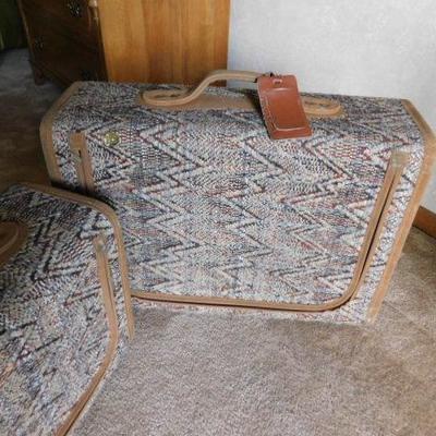 Set of Fabric and Leather Trimmed Luggage