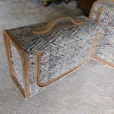 Set of Fabric and Leather Trimmed Luggage