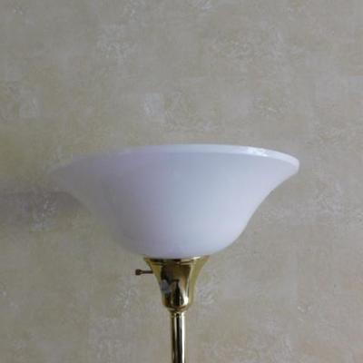 Contemporary Brass Post Floor Lamp 