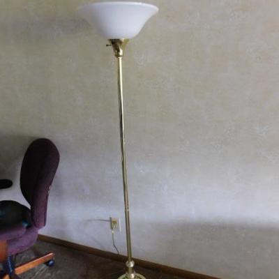 Contemporary Brass Post Floor Lamp 