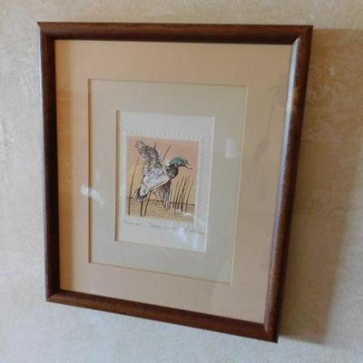 Numbered Print 20/2000 'Wood Duck' by R. Adkins Framed