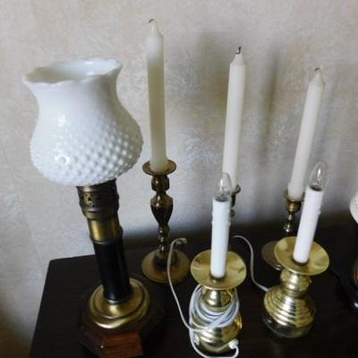 Collection of Lamps and Candle Set