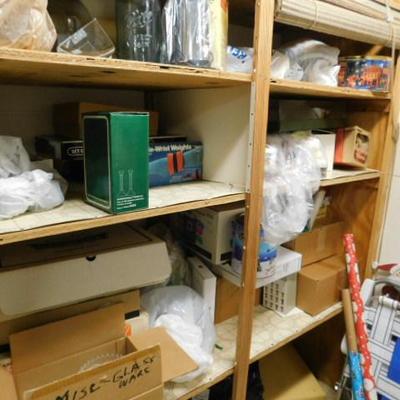 Entire Contents of Shelves Large Collection of Collectibles and Household