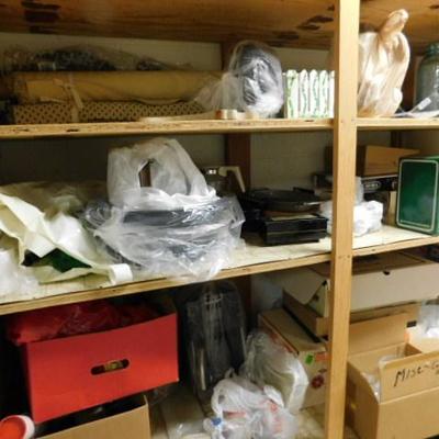 Entire Contents of Shelves Large Collection of Collectibles and Household