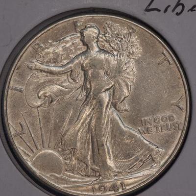 1941 P Walking Liberty Half Dollar in Uncirculated Condition    879