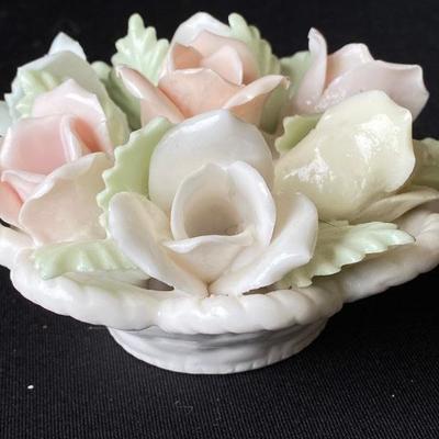 Ceramic Pastel Rose Candle Holders - Lot 373