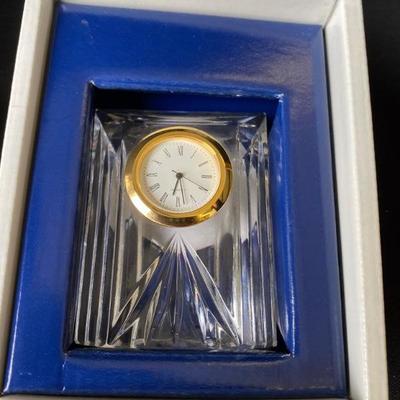 Royal Limited Crystal Linear Clock and Johnson Hand Decorated Floral Clock - Lot 375