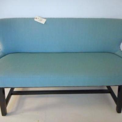 Lot 108 - Retro Turquoise Blue Colored Upholstered Sofa Couch with low back