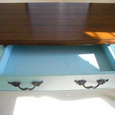 Lot 110 - Fabulous Retro Turquoise Color Painted Secretary Desk