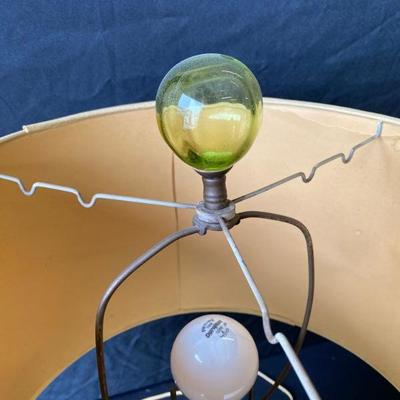 Clear Green Lamp with Shade - Lot 383