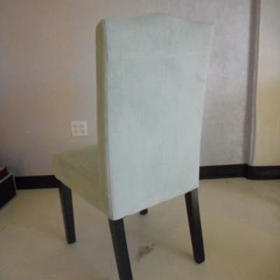 Lot 115 - Soft Dusty Blue Colored Suede Chair 