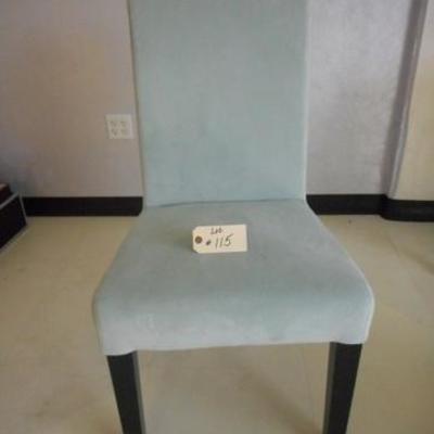Lot 115 - Soft Dusty Blue Colored Suede Chair 