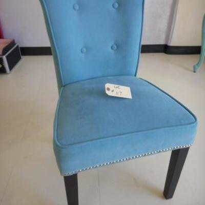 Lot 117 - Very Nice Sky Blue Colored Chair w/ Nailhead Trim