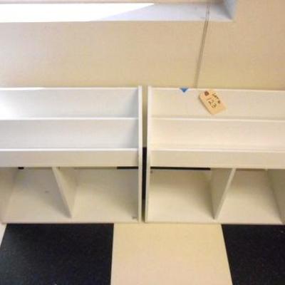 Lot 123 - White Childrens low profile bookshelves