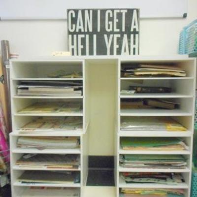 Lot 130 - White Shelves with Sign 