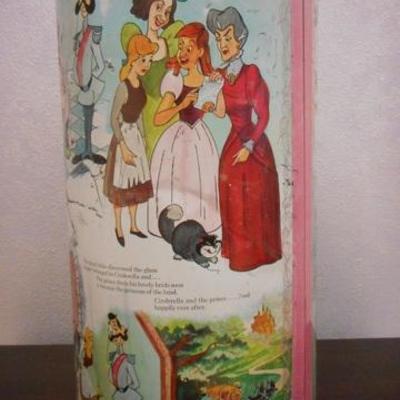 Lot 132 - Vintage Disney's Cinderella Trash Can 19'' Tall 