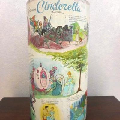 Lot 132 - Vintage Disney's Cinderella Trash Can 19'' Tall 