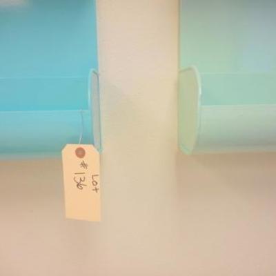 Lot 136 - Two different shades of blue metal wall hanging caddies 