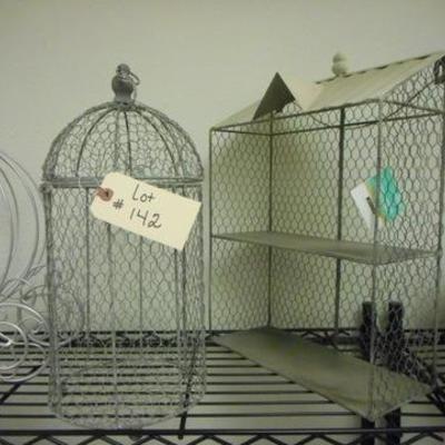 Lot 142 - Wire frame decorations ( 1 is an open carriage like Cinderella's)