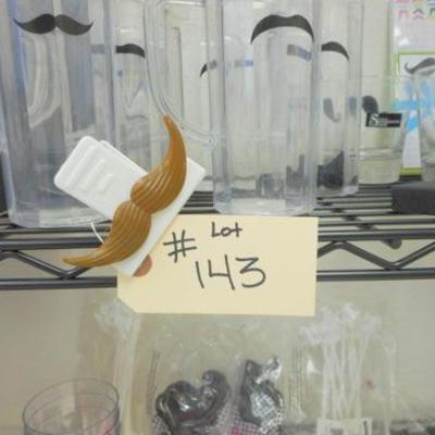 Lot 143 - Mustache Party Favors and Decor 