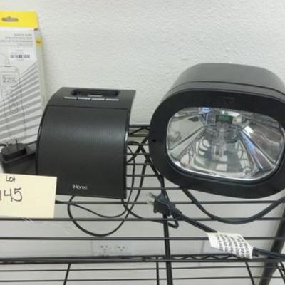 Lot 145 - Strobe Light + iHome dock + Timer Cord