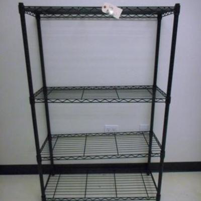 Lot 149 - Black Metal Shelf Unit 55'' tall x 35'' wide x 14'' deep 